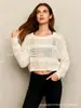Nuevo Estilo Primavera/Verano 2026 Elegante Madura Corto de Punto Hueco Chaqueta Cárdigan para Mujeres Petitas
