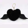 Llavero Colgante Ala de Ángel en Forma de Corazón Peluche Mochila Bolso Escolar Pequeño Accesorios para Mujer Llavero de Corazón al por Mayor