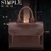 Bolsa para Hombre Estilo Coreano Bolso de Moda para Hombre Bolso de Hombro Retro Maletín Bolso Cruzado de Negocios Portátil Material Piel Crazy Horse Combinación para Viajes