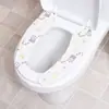 Pegatina Estática para Inodoro Doméstico Estampada Cojín de Asiento para Inodoro Cálido Temporada de Otoño e Invierno Cojín de Asiento para Inodoro Lavable Reutilizable