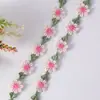 Encaje de bordado de poliéster soluble en agua de color de 2 cm, pequeño girasol, flor de ciruelo, accesorios para ropa, encaje para tela del hogar