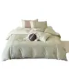Elegante conjunto de cama de quatro peças estilo francês para outono e inverno, 50 contagens, dupla camada de algodão, textura aveludada escovada, bordado, pijama 100% algodão