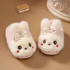Pantuflas de Algodón para Niños y Niñas 2026 Nuevo Otoño e Invierno Hogar Dibujos Animados Conejito Lindo Felpa Cálida Forradas con Cubierta en el Talón para Niños y Niños Mayores