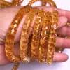 Pulsera de Citrino Natural Brasileño Color Naranja Grado 7a Corte Facetado Rueda de Diamante Pulido para Mujer Pulsera de Cuentas Disco Regalo Explosiones