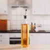 Olla de Aceite Cuadrada de Vidrio para Cocina Doméstica Boquilla de Gas de Acero Inoxidable Simple Botella de Aceite Botella de Aceite Cuadrada de Vidrio Transparente a Prueba de Fugas
