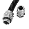 Conector de tubería corrugada de acero inoxidable 304, conector impermeable IP68, cabeza de prensaestopas metálica para manguera flexible, resistente a la corrosión