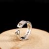 Joyería de plata personalizada joyería de plata s925 anillo de ojo de triángulo abierto para hombre anillo hip hop