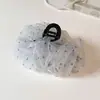 Pinza para el pelo de malla dulce plisada doble cara nube parte trasera de la cabeza accesorio para el pelo dulce de lunares pinza de tiburón fresca de alta gama