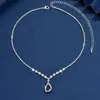 Moderna Joyería Sencilla de Lujo Ligero de Moda Collar Corto Collar de Circonita Cruz de Pedrería Venta Caliente Transfronteriza Joyería para Bodas de Mujeres