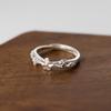 Anillo de plata de ley 990 Nalan Foot con cinco flores cruzadas, estilo coreano, estilo fresco y dulce, R02276