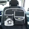 Bolsa de Armazenamento para Carro Panda Fofo Couro Multifuncional Grande Capacidade Lixeira Suspensa para Carro Balde de Armazenamento para Guarda-chuva