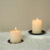 Candelabro negro simple personalizado al por mayor de Amazon, base de vela de aromaterapia creativa, bandeja de metal para velas.