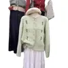Chaqueta Suéter Bordada de Estilo Suave para Mujer en Otoño e Invierno Nuevo Estilo Coreano Holgado Retro Suave y Sedoso Cardigan Tejido Top Perezoso