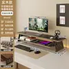 Soporte de monitor de computadora de madera para escritorio, soporte de monitor de escritorio, estante de soporte para pantalla, base elevada con soporte de carga