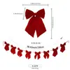 Bandeiras e Guirlandas Personalizadas de Veludo com Strass para Decorações de Árvore de Natal, Laços de Veludo, Enfeites de Natal