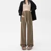 Calça de Maternidade Roupa Externa Outono/Inverno Com Pelúcia Sem Apertar na Barriga para Pessoas Baixas Tamanho Grande Perna Larga Calça Longa Roupa de Maternidade Roupas de Outono