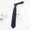Corbata de Estilo Japonés Estilo Preppy para Mujer, Rayas Rojas Doradas y Rojas, Corbata de Uniforme de Soltero Marrón para Personas Perezosas, Sin Fotos