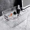 Caja de Almacenamiento de Acrílico de Lujo Ligero, Transparente para Escritorio, Canasta para Almacenar Mascarillas y Productos de Cuidado de la Piel, Caja Organizadora para Snacks y Artículos Varios
