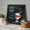 Placa de Hierro Decorativa de Café con Cruz 20 30cm Cuadrada Hoja de Hierro Estañado Pintura Tablero Visual Publicitario de Menú