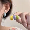 Pendientes de Forma de C de Colores Frescos de Caramelo para Mujer de Verano, Estilo Nuevo Simple, Pendientes de Celebridad de Internet, Joyería para Orejas de Nicho Dopamina