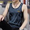 Colete Masculino de Seda Gelada para Verão Esportes Fitness Secagem Rápida Sem Mangas Camiseta Justa Colete Camiseta Íntima Basquete Americano