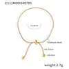 Conjunto de Joias Tendência Não Desbota com Contas Redondas e Fivela de Puxar, Pulseira de Tornozeleira com Franjas em Aço Titânio Banhado a Ouro 18K para Mulheres