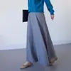 Falda plisada adelgazante de cintura alta estilo coreano que cubre las caderas, nueva moda otoño/invierno 2026 falda de punto para mujer con dobladillo ancho tipo paraguas