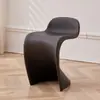 Taburete de maquillaje para el hogar nórdico, silla de reunión simple y creativa con respaldo, popular silla Panton de plástico acrílico, silla de comedor