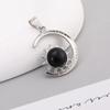 Colgantes de Piedra Natural y Cristal de Estrella y Luna de Venta Caliente Europea y Americana, Regalos de Moda, Colgantes de Collar de Cuarzo Rosa, Accesorios de Joyería al por Mayor