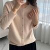 [Hengjia Hj] Nuevo Estilo Otoño e Invierno 2025 Estilo Perezoso Holgado Cardigan 100% Lana de Manga Larga para Mujer
