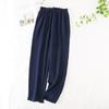 Crepé Nueva Llegada Pantalones de Pijama para Mujer Verano Delgados Gasa de Algodón Lavado Sueltos Rectos Pantalones para el Hogar Pijamas Algodón de Mujer