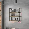 Estantes de hierro para pared para salones de peluquería y uñas, estantes para barberías, estanterías, estanterías de pared, vitrinas de pared para vino
