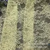 Cor sólida renda sem elasticidade vazada flor solúvel em água vestido top vestuário tecido de renda pano atacado