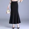 Saia Midi Bodycon Elegante e da Moda para Mulheres, Nova Coleção Outono 2026, Cintura Alta, Cobre o Quadril, Slim Fit, com Efeito Drapeado