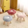 Casa Madeira Sólida Tecido Banquinho Pequeno Banquinho para Trocar Sapatos Banquinho Baixo Pequeno Mesa de Centro Sala de Estar Banquinho Redondo Banquinho de Sofá Banquinho para Flores Cadeira Pequena