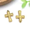Colgante de Cruz Retro Simple de Acero Inoxidable Dorado Transfronterizo Accesorios de Joyería Colgante para Pulsera Collar DIY