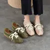 Zapatos de Entrenamiento Alemanes para Mujer Primavera 2026 Estilo Vintage Cuero Tejido Transpirables Casuales Suela Suave Versátiles Zapatos Planos de Piel Genuina para Mujer