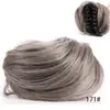 Moño de clip para el cabello, moño pequeño, peluca de moño, anillo para el cabello liso de mujer, recogido negro y café, voluminoso y natural, en stock