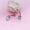 Venta Directa de Fábrica Transfronterizo Acero Inoxidable Moda Coreana Corazón Estrella de Cinco Puntas y Otros Zirconia Joyería para Piercing de Ombligo