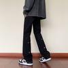 Pantalones vaqueros negros de calle para hombre, estilo americano, rectos, de marca de moda, holgados, de cuerno, para primavera y otoño