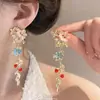 Aretes de Chifón Rosa Estilo Bosque Pétalo, Suaves y Dulces, con un Ambiente Floral, Perfectos para Vacaciones de Verano en la Costa