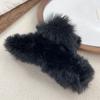 Otoño e Invierno Clip de Agarre de Felpa Extra Grande Peludo para el Cabello Parte Trasera de la Cabeza Disco Cabello Imitación Pelo de Conejo Horquilla Cantidad de Cabello Clip de Tiburón