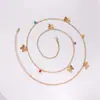 Decoración de Cintura Transfronteriza Europea y Americana Metal Simple Cuentas Redondas Mariposa Pequeña Cadena Corporal de Color Decoración de Cintura Moda Coreana