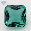 Huagang Gem Quadrado Chanfro Carro Flor Luz Verde Vidro Cor Artificial Gem Luz Verde Anéis de Vidro Pedra Principal