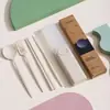 Set de Cubiertos Portátil Transfronterizo, Cuchillo, Tenedor, Cuchara, Palillos, Cubiertos Domésticos para Estudiantes, Caja de Almacenamiento para Cubiertos de Camping al Aire Libre