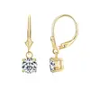 Brincos de Prata Esterlina S925 com Moissanita para Mulheres, Brincos de Luxo Leve de Alta Qualidade, Brincos de Tarraxa Modernos e Únicos, Brincos para Atacado Transfronteiriço