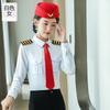 Uniforme de Capitán Camisas para Hombre y Mujer Vacías Menos Uniforme Pilotos Camisas de Manga Larga Uniforme de Colegio de Aviación Entrenadores Azafatas