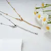 Colar e Pulseira de Corrente em Formato O com Fecho de Clipe com Contas de Aço Inoxidável, Corrente de Clavícula Estilo Celebridade da Internet Estética de Nicho, Corrente Pronta para Venda por Atacado