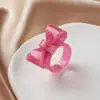 Novo Anel de Resina Colorido Criativo Sem Desbotar Anel Geométrico de Nicho com Laço Anel de Dedo Joia Feminina