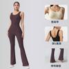 Europa y Estados Unidos transfronterizo TK Amazon chaleco de cuello redondo pantalones acampanados mono tirante ancho espalda sexy hilo ropa de yoga